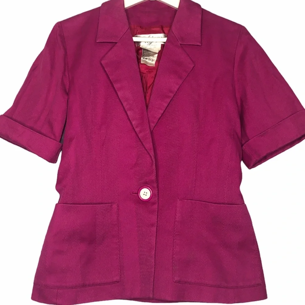 YSL Vintage Cropped Blazer Jacket Pink Size 6
